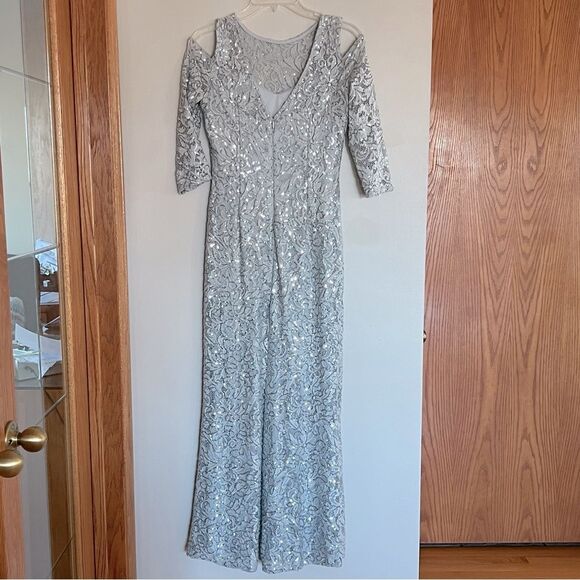 Marina Cold Shoulder Sequin Prom Dress Formal Gown Size 4 - Picture 6 of 16